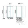 Bi Fold Enclosure 760mm with Side Panel 1000mm - 6mm Glass - Aquafloe Range