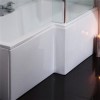 Windsor / Cuba / Aspen White 1700 MDF L Shaped Shower Bath Panel