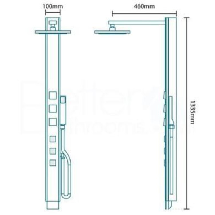 Touch Chrome Thermostatic Shower Towel Panel
