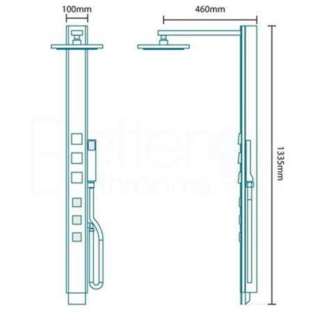 Touch Steel Thermostatic Shower Tower Panel