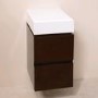 350mm Wall Hung Storage Unit - Walnut 2 Drawer Cabinet - Madrid Range