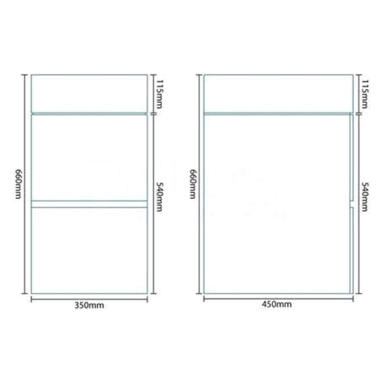 350mm Wall Hung Storage Unit - Walnut 2 Drawer Cabinet - Madrid Range