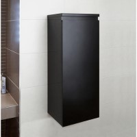 380mm Wall Hung Single Door Storage Unit Black - Barcelona