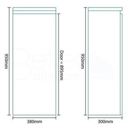 380mm Wall Hung Single Door Storage Unit Black - Barcelona