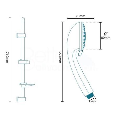 Eco Multi Function Slide Shower Rail Kit