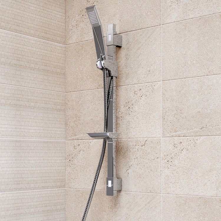 Quadro Square Slide Shower Rail Kit
