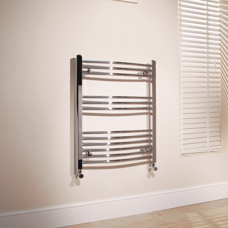 Beta Heat 760 x 600mm Curved Chrome Heated Towel Rail