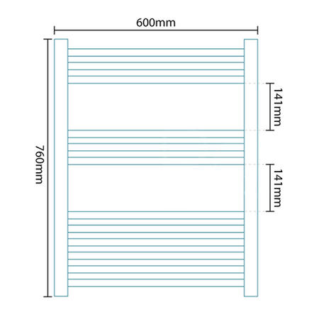 Beta Heat 760 x 600mm Curved Chrome Heated Towel Rail