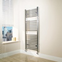 1200 x 450mm Square Chrome Heated Towel Rail - Beta Heat Range