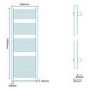 Beta Heat 1600 x 600mm Square Chrome Heated Towel Rail