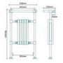 Eton Chrome Traditional Towel Rail Radiator - 963 x 538mm