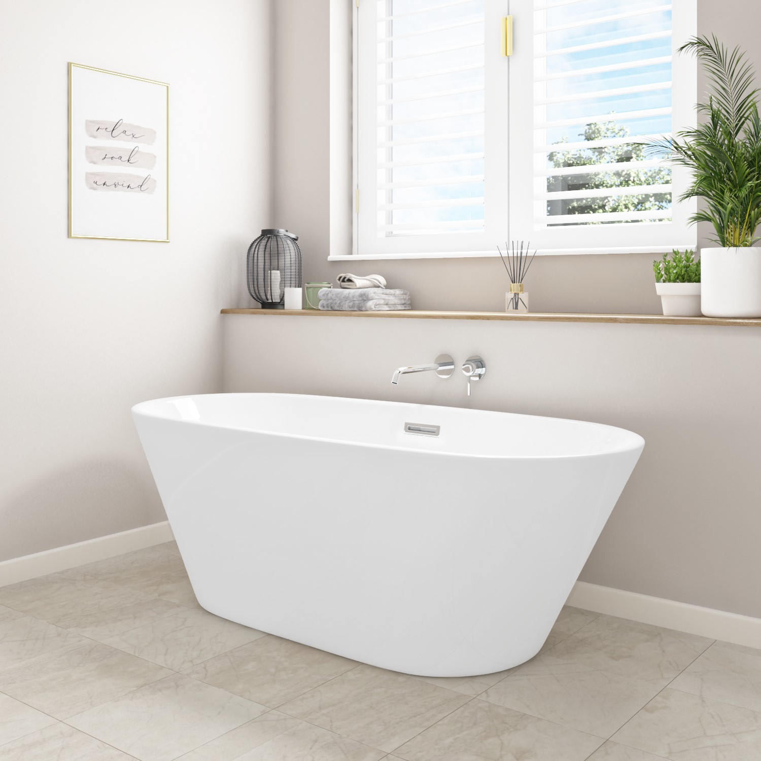 Freestanding Double Ended Bath 1500 x 680mm - Bari