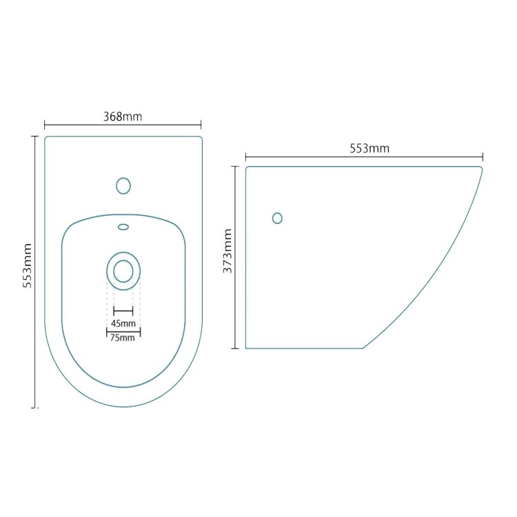 Venus Wall Hung Bidet One Tap Hole