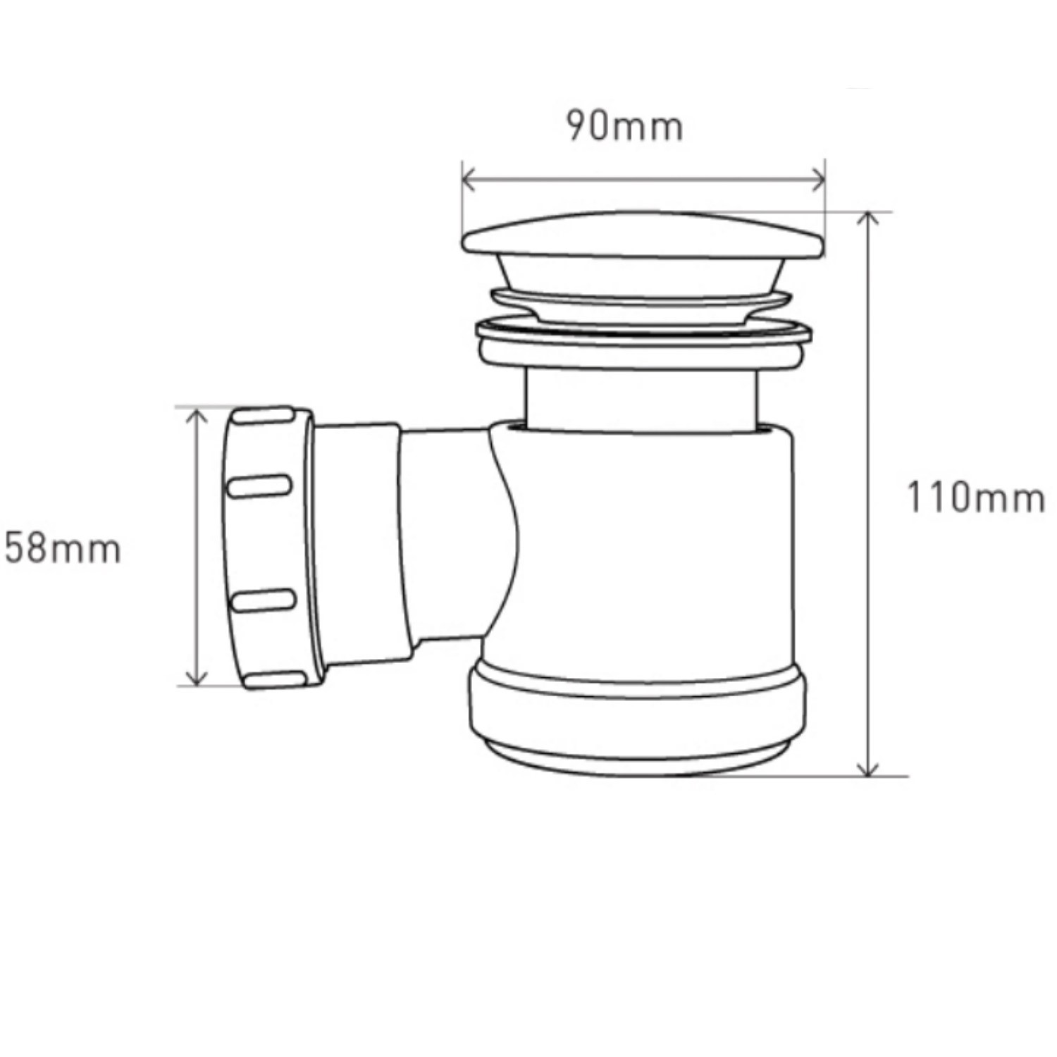 50mm High Flow Shower Waste BeBa_MXWAB Appliances Direct