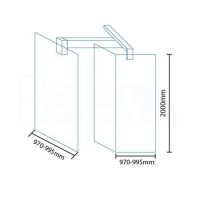 Trinity Premium 1000mm Wetroom Front Glass