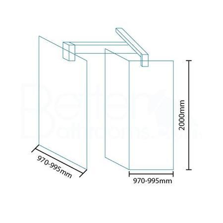 Trinity Premium 1000mm Wetroom Front Glass
