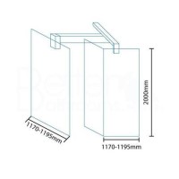 Trinity Premium 1200mm Wetroom Front Glass