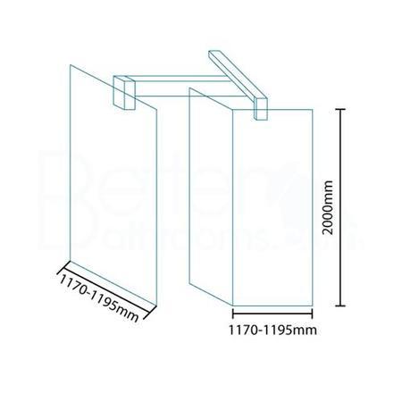 Trinity Premium 1200mm Wetroom Front Glass