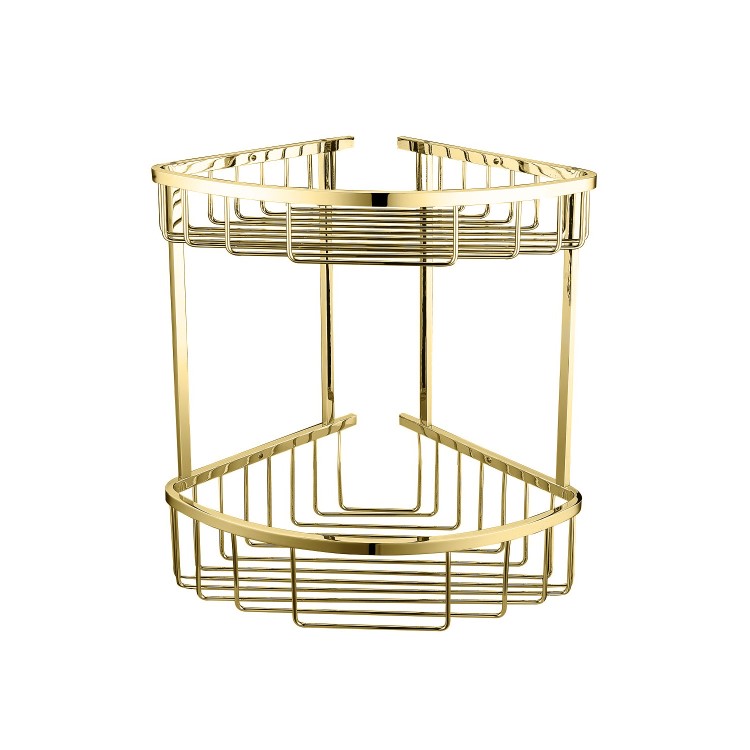 Brass 2 Tier Corner Shower Caddy- Arissa 