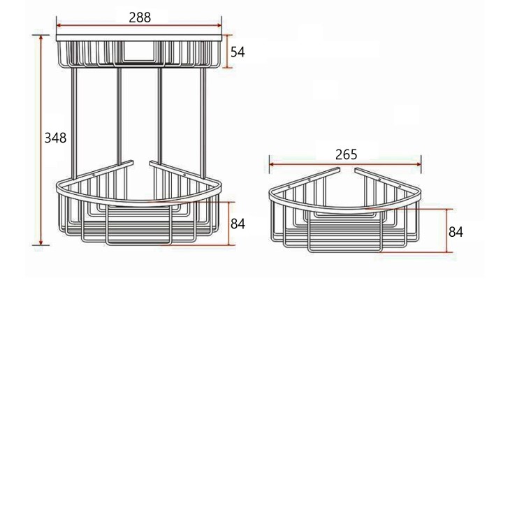 Brass 2 Tier Corner Shower Caddy- Arissa 
