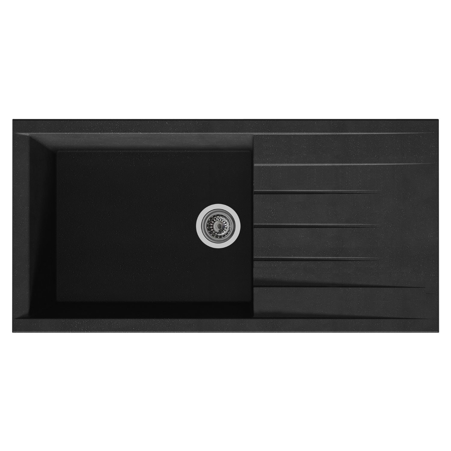 Rocklite Bredon Single Bowl Inset  Composite Kitchen Sink With Reversible Drainer Bredon1xlBL