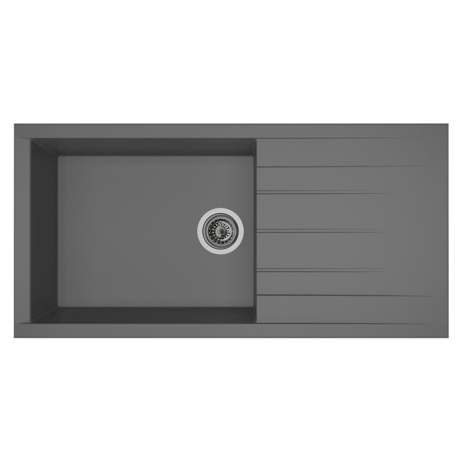 Rocklite Bredon Single Bowl Inset  Composite Kitchen Sink With Reversible Drainer Bredon1xlGR