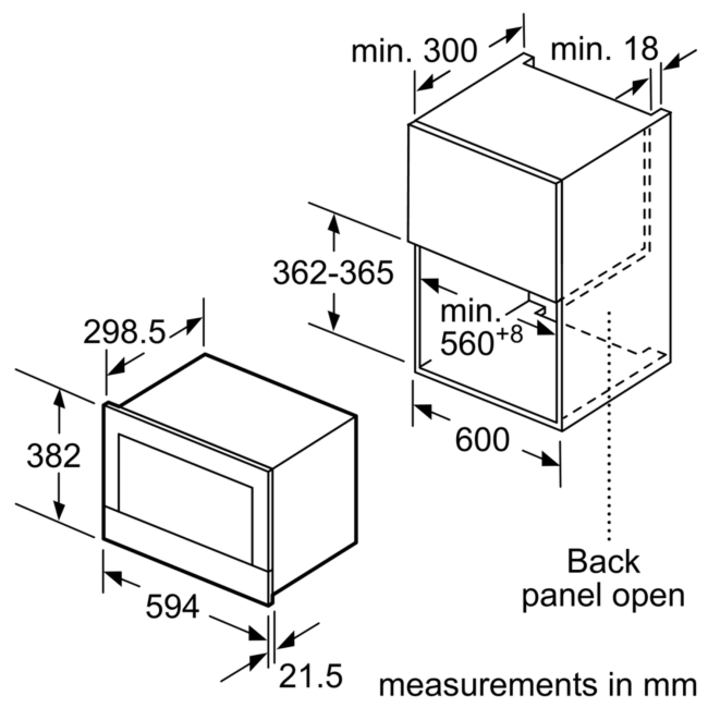Neff N70 21L 900W Built in Microwave Stainless Steel