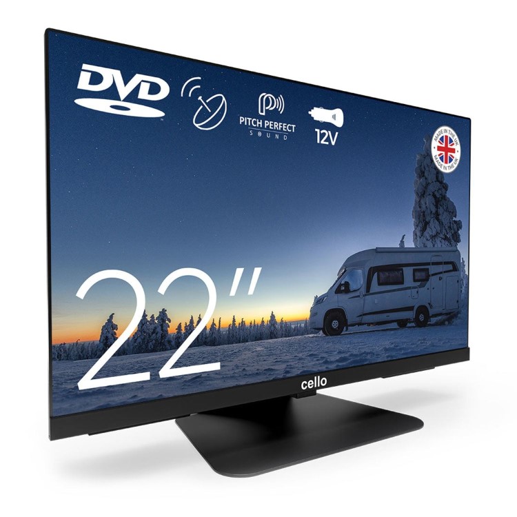 Cello 22 inch 12 volt DVD Traveller Caravan Frameless TV