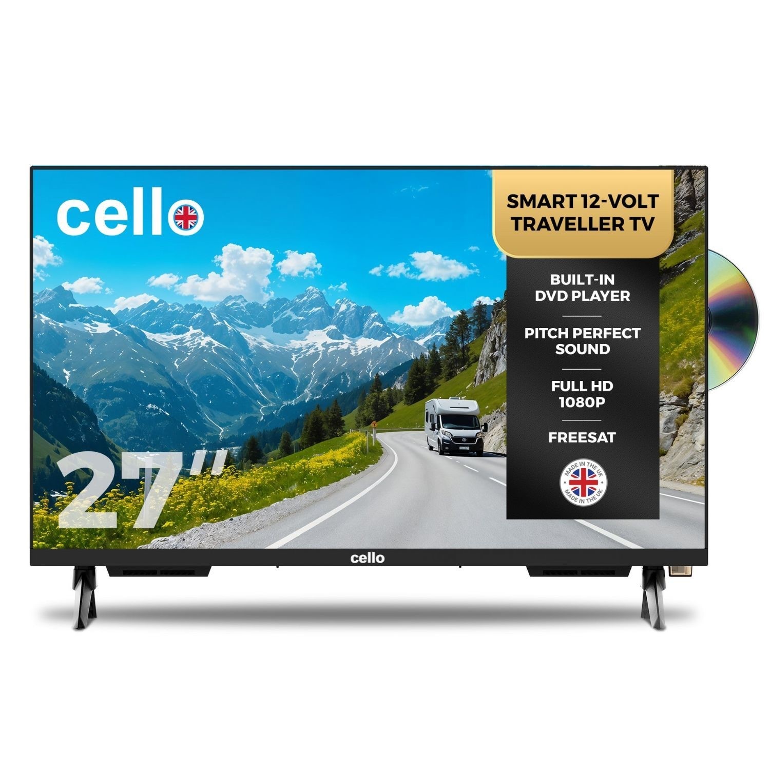 Cello 27 Inch 12 Volt Dvd Smart Frameless Tv Ultrafast Webos C2725WSF-TRAV
