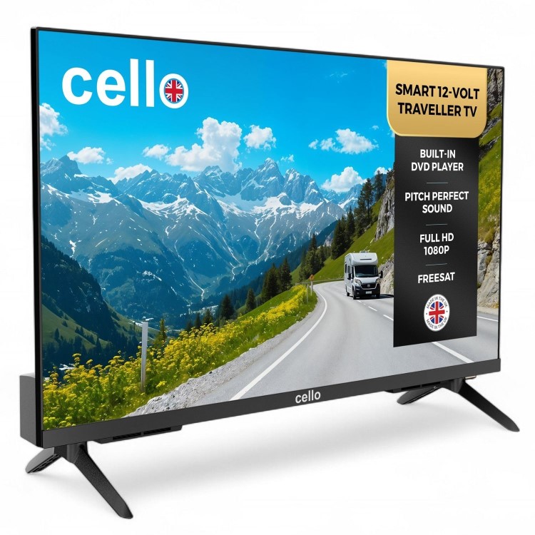 Cello 27 inch 12 Volt  DVD Smart Frameless TV Ultrafast WebOS