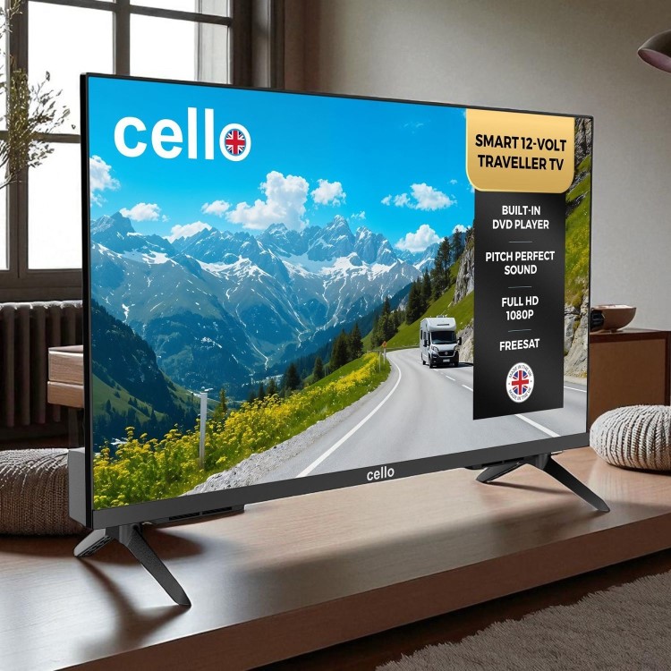 Cello 27 inch 12 Volt  DVD Smart Frameless TV Ultrafast WebOS