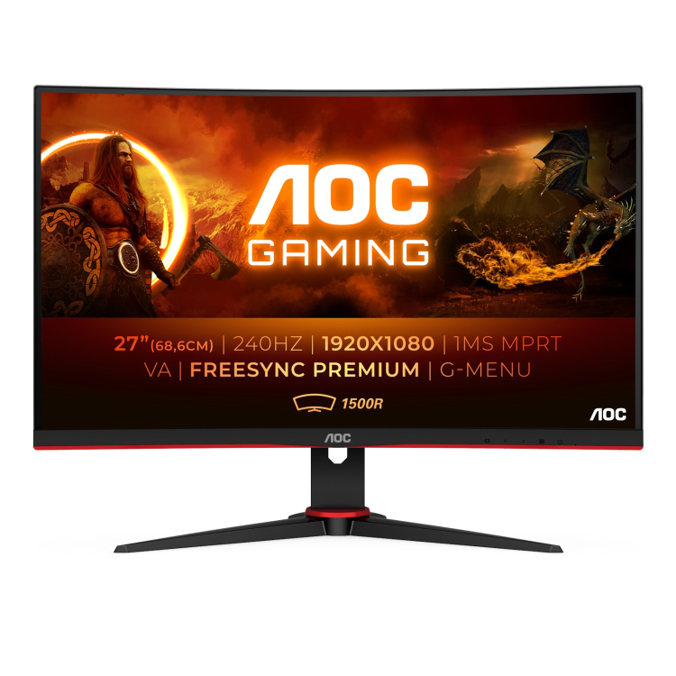 AOC C27G2ZE/BK 27" VA Full HD 240Hz 0.5ms Curved Gaming Monitor