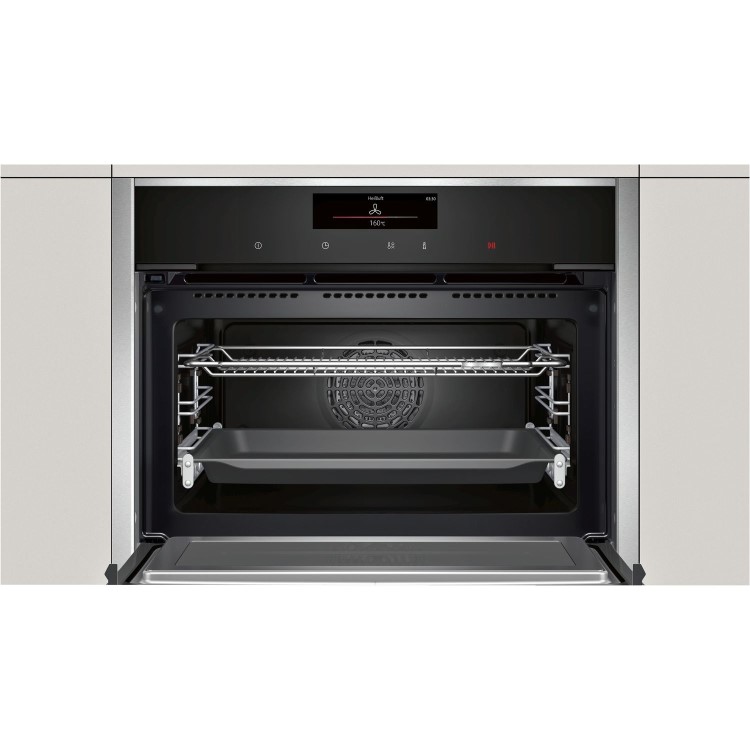 Refurbished Neff N90 C28MT27H0B 45L 900W Compact Combination Microwave Oven With Pyrolytic Cleaning Black