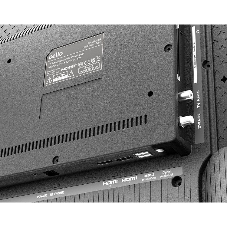 Cello 32 inch 12 Volt  DVD Traveller Smart Frameless TV Ultrafast WebOS