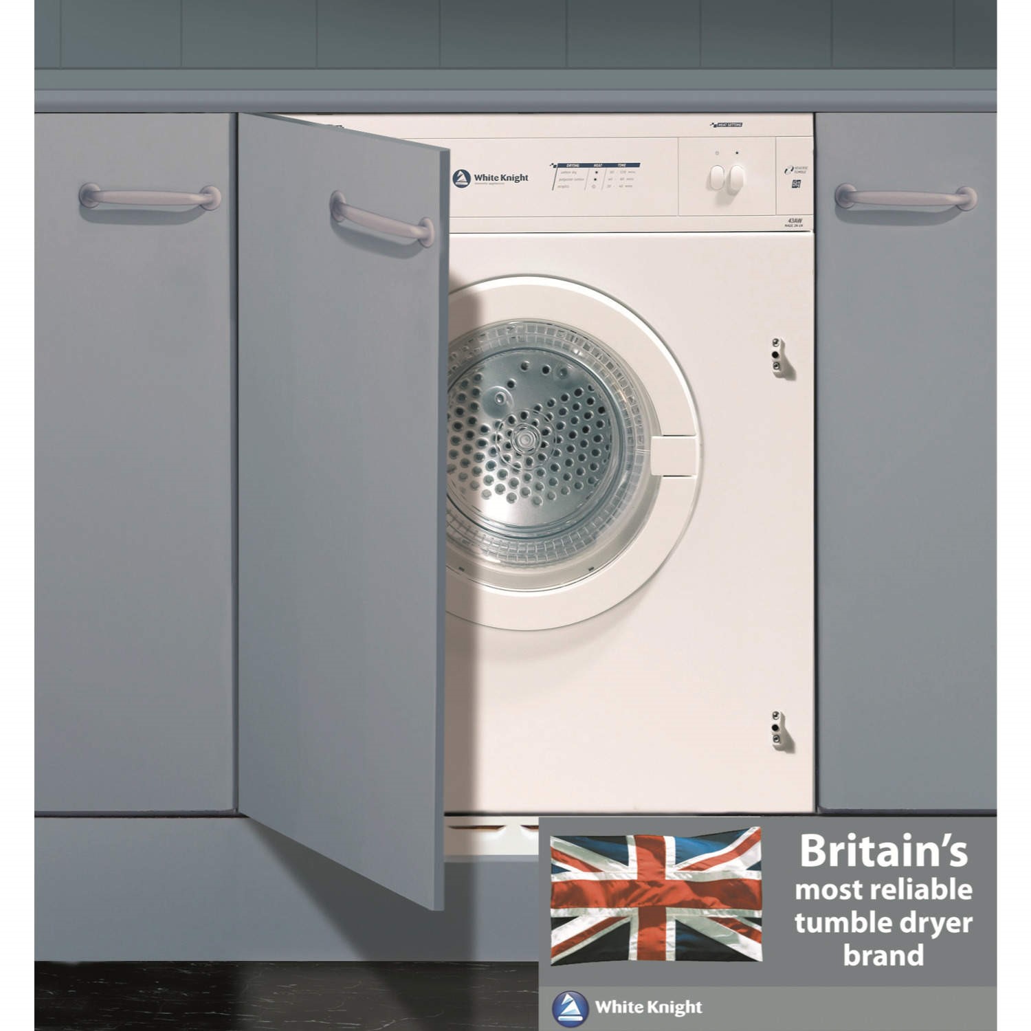 White Knight C43AW 6kg Integrated Vented Tumble Dryer | Appliances Direct