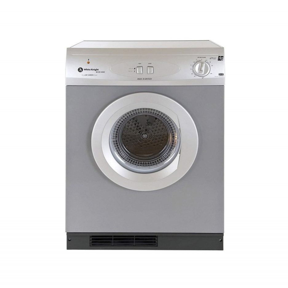 White Knight C44A7S 7kg Vented Tumble Dryer Silver Appliances Direct
