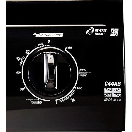 White Knight C44AB 6kg Freestanding Vented Tumble Dryer - Black