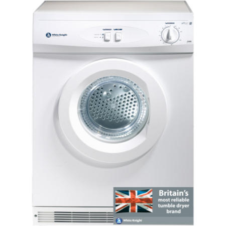 Ex Display - As new but box opened - White Knight C44AW 6kg Freestanding Vented Tumble Dryer - White