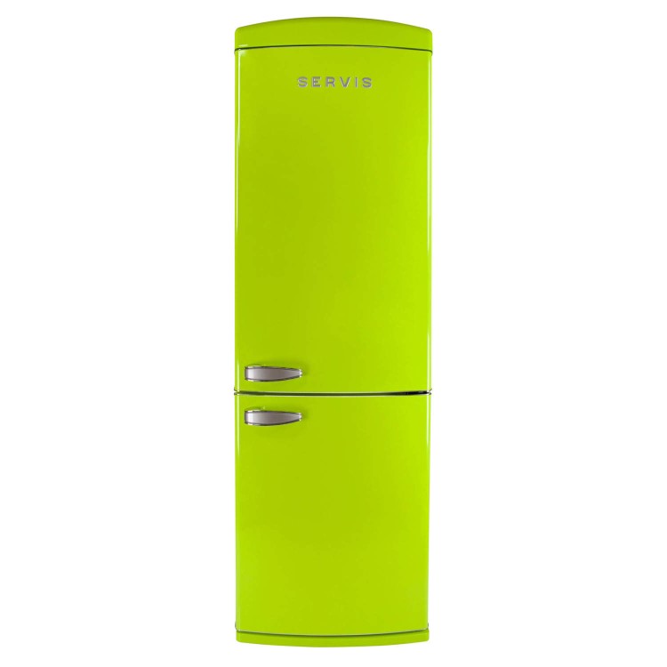 Servis C60185NFPT Retro Right Hand Hinge Freestanding Fridge Freezer Green