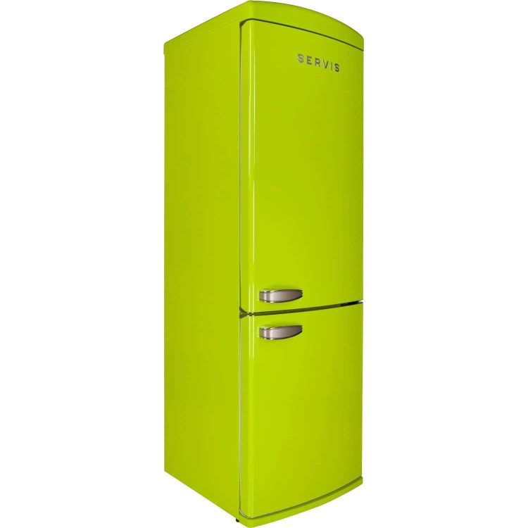 Servis C60185NFPT Retro Right Hand Hinge Freestanding Fridge Freezer Green