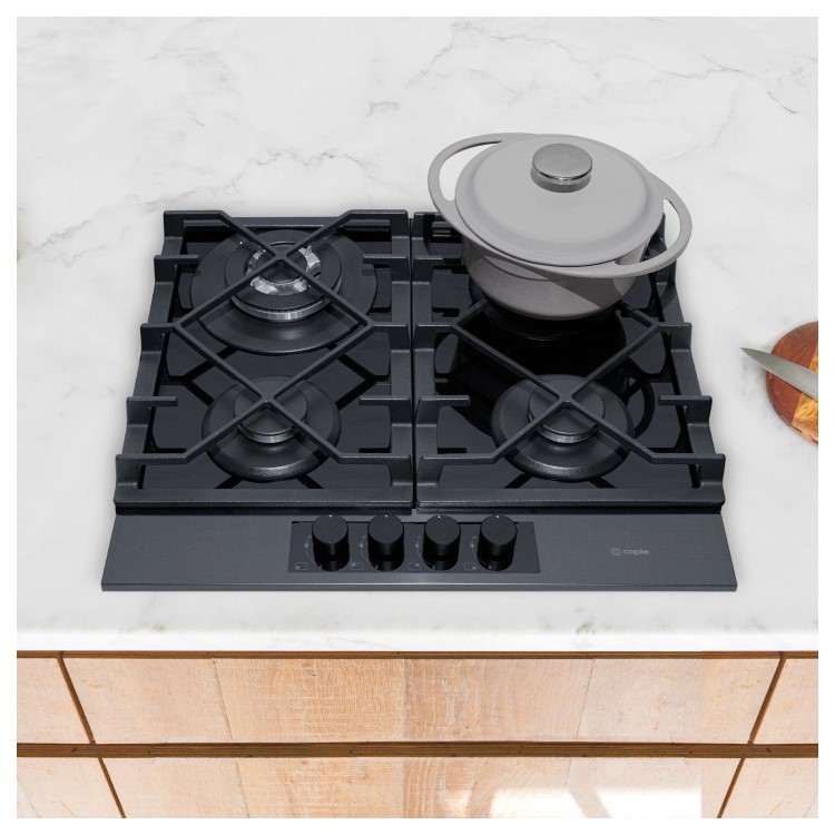 Caple 59cm 4 Burner Gas Hob - Gunmetal Grey