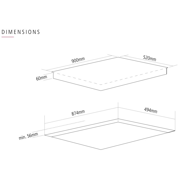 Caple 90cm 5 Zone Induction Hob With Bridgeable Zones