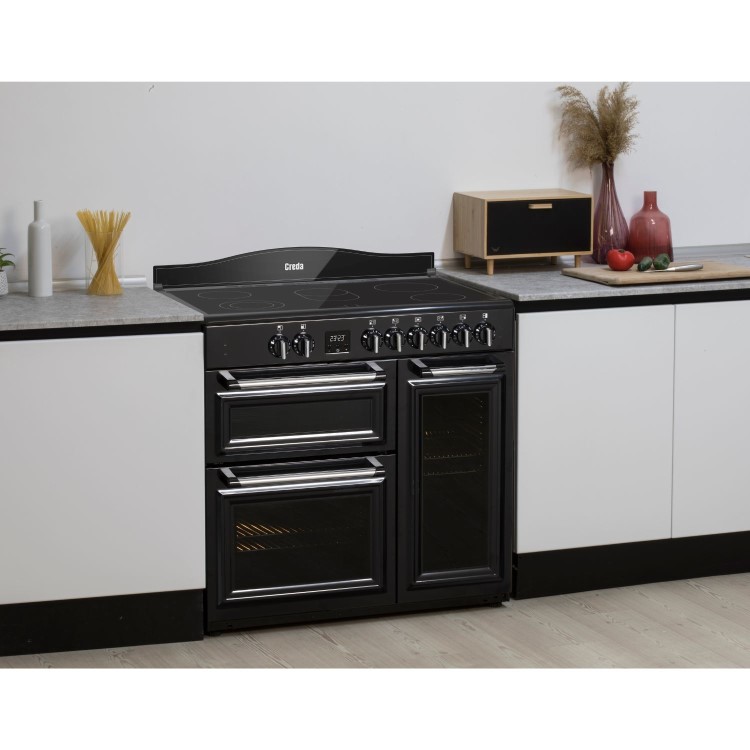 Creda 90cm Triple Cavity Electric Range Cooker - Black