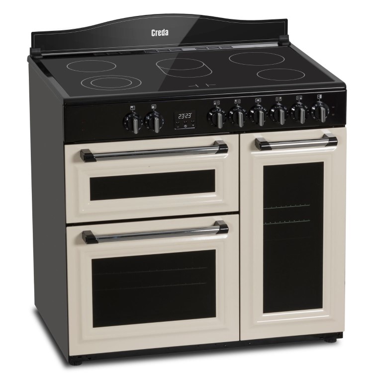 Creda 90cm Triple Cavity Electric Range Cooker - Cream
