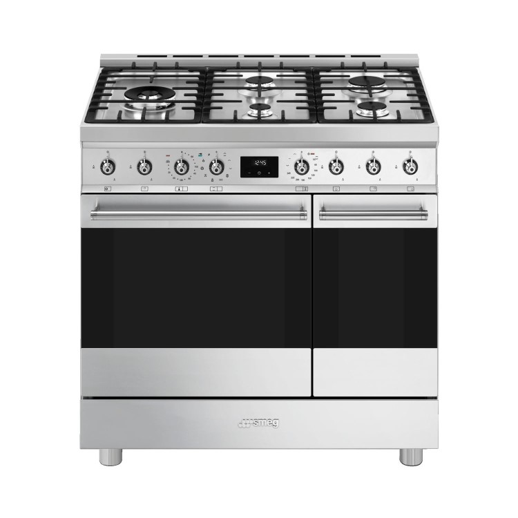 Smeg 90cm Dual Fuel Range Cooker - Stainless Steel
