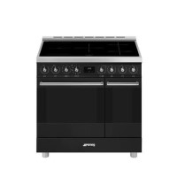 Smeg Symphony 90cm Electric Induction Range Cooker - Black