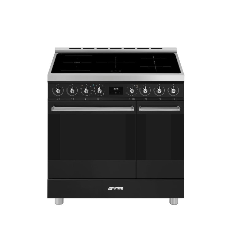Smeg Symphony 90cm Electric Induction Range Cooker - Black