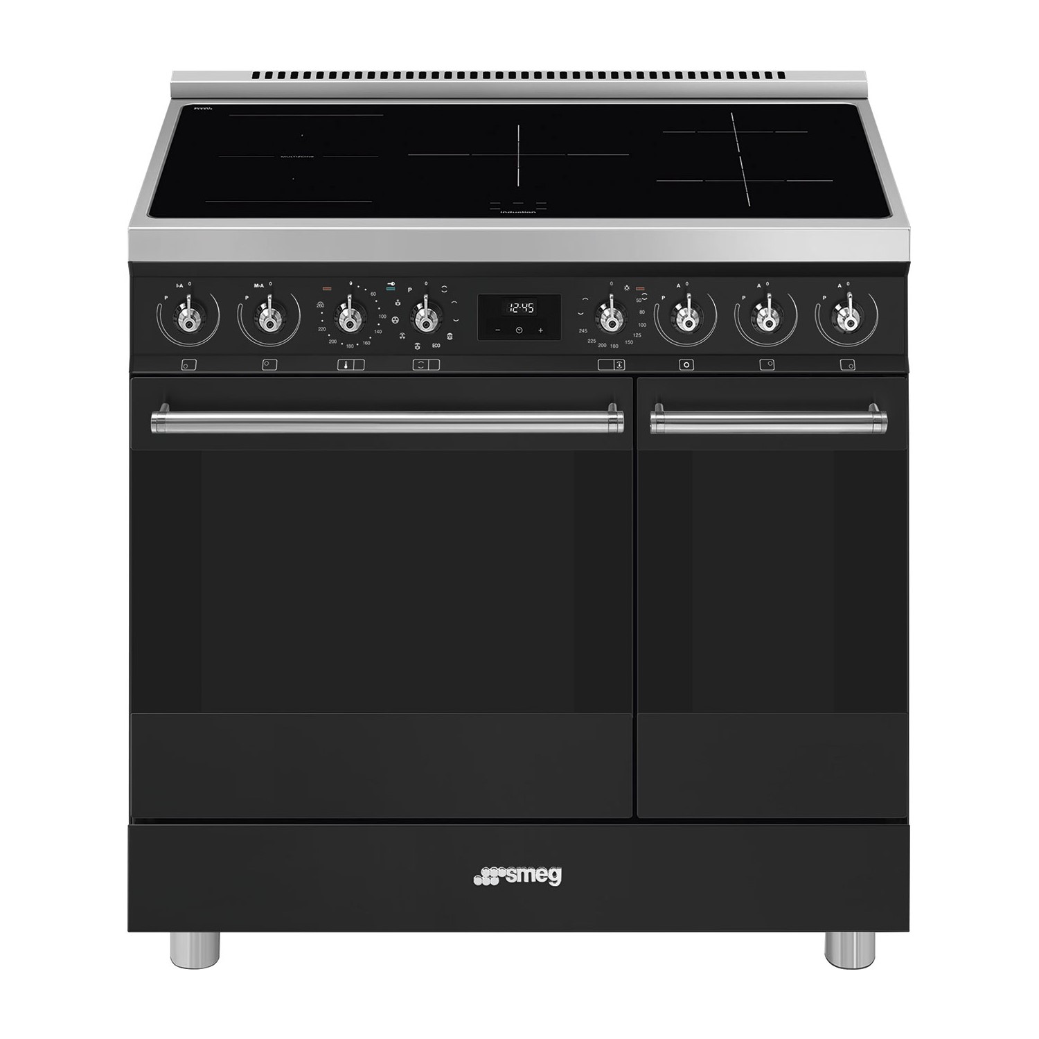 Smeg Symphony 90cm Electric Induction Range Cooker - Black