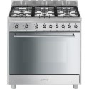 C9GVXI9 Smeg C9GVXI9 90cm Stainless Steel Single Cavity Gas Range Cooker with Electric Grill And Gas Hob