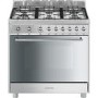 Smeg C9GVXI9 90cm Stainless Steel Single Cavity Gas Range Cooker with Electric Grill And Gas Hob